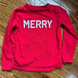 J Crew Crewcuts Holiday Christmas Merry top size 4T